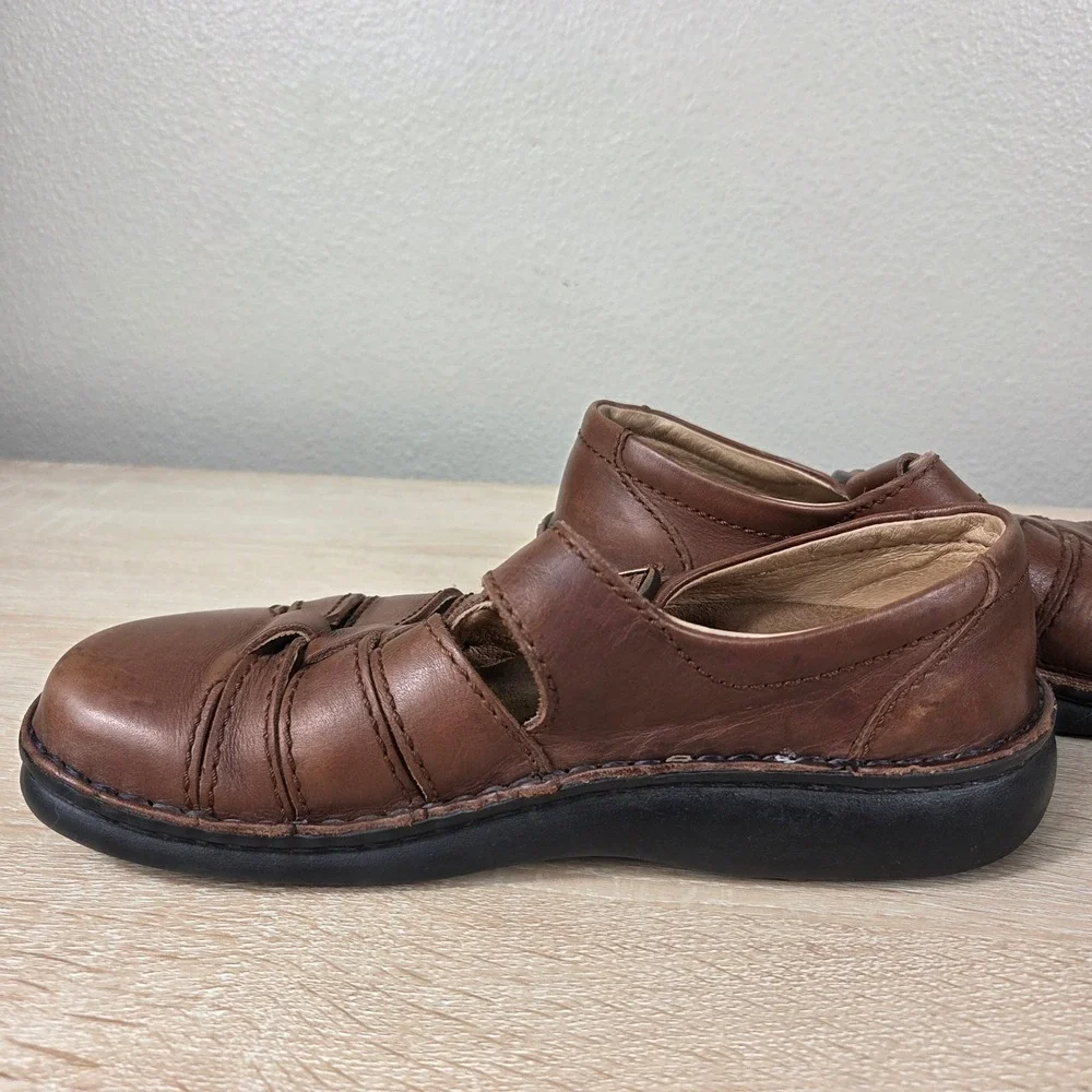 Birkenstock Footprints Brown Leather Fisherman Shoes Women EU 38 US 7.5